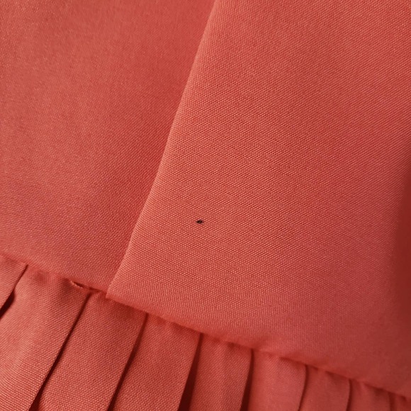 Alythea Coral Pleated Skirt Midi Dress L Sleeveless Cutout Back - Picture 7 of 10